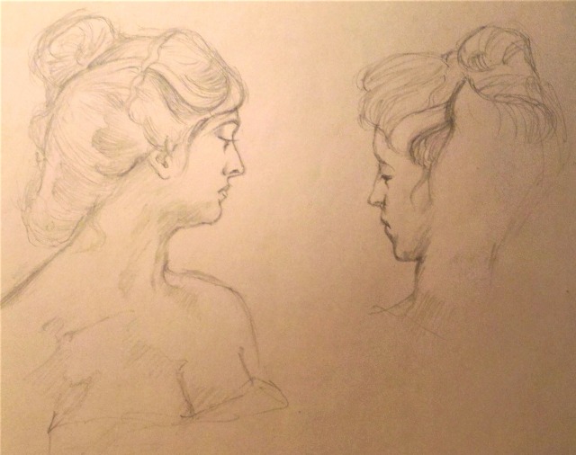 アルフォンス・ミュシャのデッサンの模写