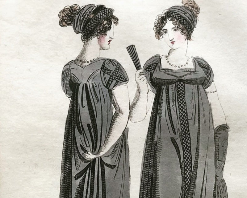 1800年代　エンパイアドレス　手のひら大の後身頃